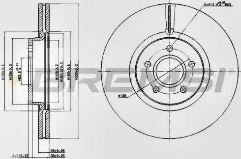 Bremsi DBB649V - Спирачен диск vvparts.bg