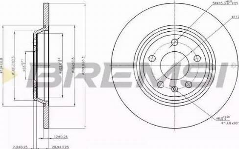 Bremsi DBB666S - Спирачен диск vvparts.bg