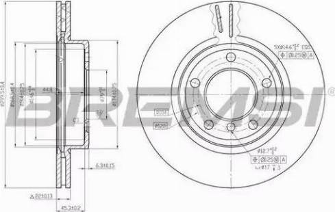 Bremsi DBB066V - Спирачен диск vvparts.bg