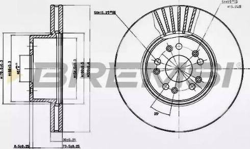 Bremsi DBB061V - Спирачен диск vvparts.bg