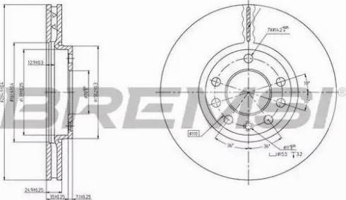 Bremsi DBB191V - Спирачен диск vvparts.bg