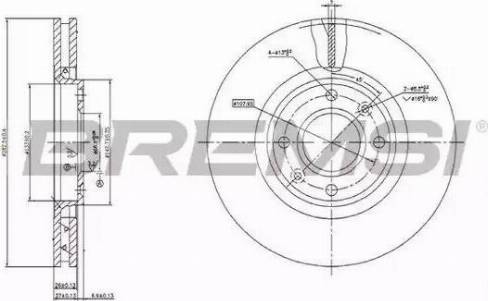 Bremsi DBB152V - Спирачен диск vvparts.bg