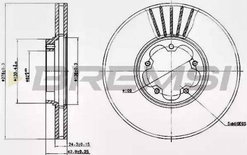 Bremsi DBB113V - Спирачен диск vvparts.bg