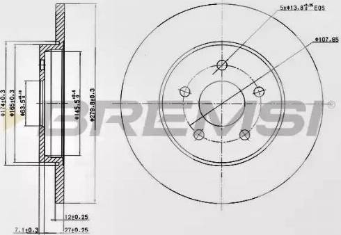 Bremsi DBB126S - Спирачен диск vvparts.bg