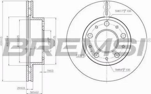 Bremsi DBB171V - Спирачен диск vvparts.bg