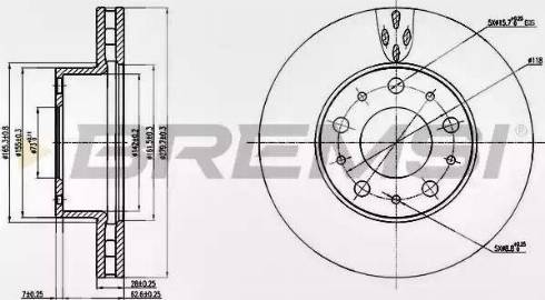 Bremsi DBB800V - Спирачен диск vvparts.bg