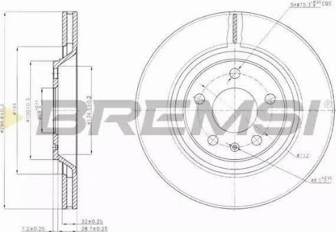 Bremsi DBB889V - Спирачен диск vvparts.bg