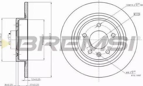 Bremsi DBB871S - Спирачен диск vvparts.bg