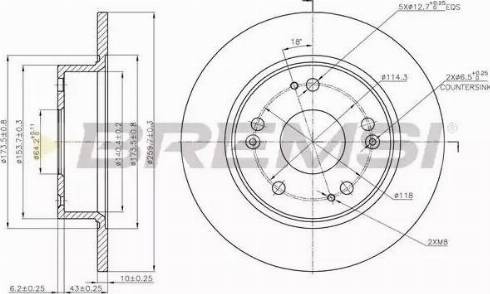 Bremsi DBB390S - Спирачен диск vvparts.bg