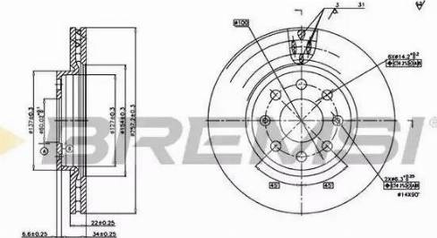 Bremsi DBB304V - Спирачен диск vvparts.bg