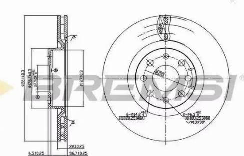 Bremsi DBB298V - Спирачен диск vvparts.bg