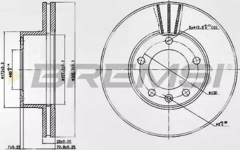 Bremsi DBB217V - Спирачен диск vvparts.bg