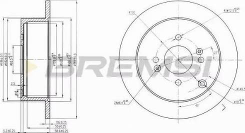 Bremsi DBB794S - Спирачен диск vvparts.bg