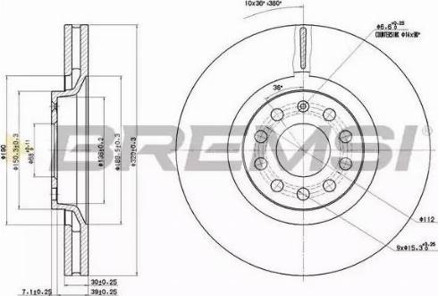 Bremsi DBB705V - Спирачен диск vvparts.bg