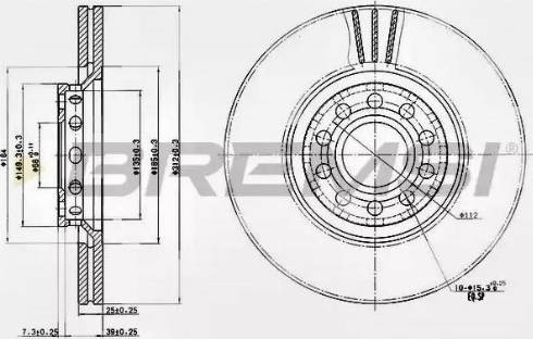 Bremsi DBB707V - Спирачен диск vvparts.bg