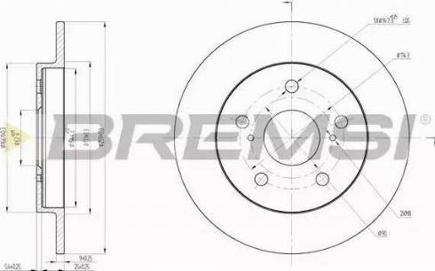 Bremsi DBB788S - Спирачен диск vvparts.bg