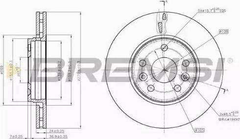 Bremsi DBB733V - Спирачен диск vvparts.bg