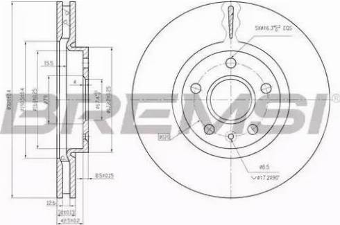 Bremsi DBB722V - Спирачен диск vvparts.bg