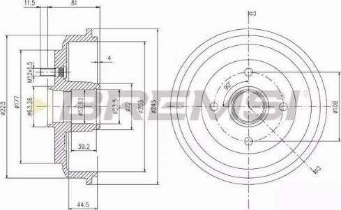 Bremsi DR5644 - Спирачен барабан vvparts.bg