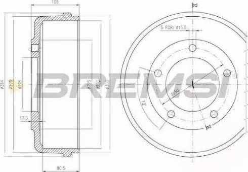 Bremsi DR5646 - Спирачен барабан vvparts.bg