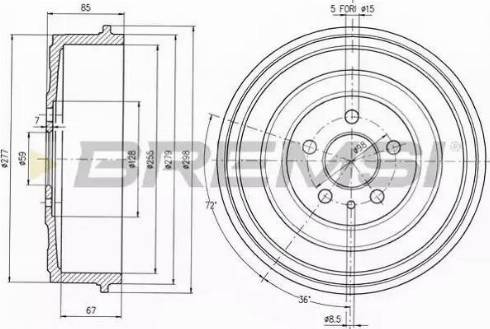 Bremsi DR5262 - Спирачен барабан vvparts.bg