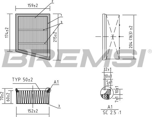 Bremsi FA0556 - Въздушен филтър vvparts.bg