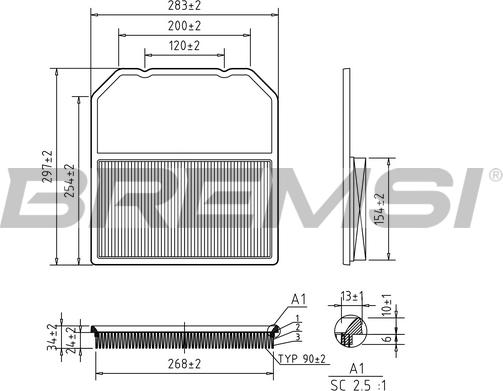 Bremsi FA0619 - Въздушен филтър vvparts.bg