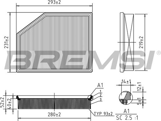 Bremsi FA0626 - Въздушен филтър vvparts.bg