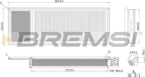 Bremsi FA0202 - Въздушен филтър vvparts.bg