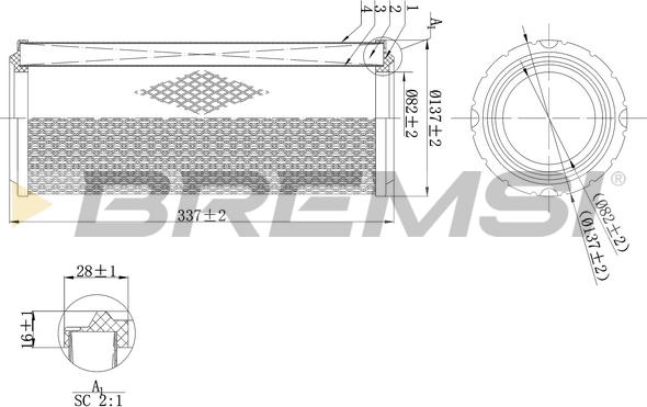 Bremsi FA1996 - Въздушен филтър vvparts.bg