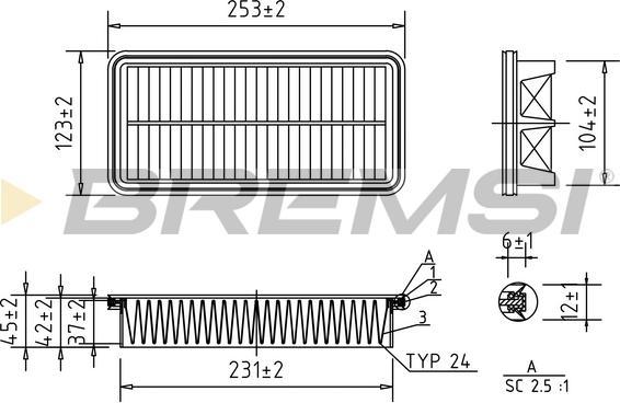 Bremsi FA1573 - Въздушен филтър vvparts.bg