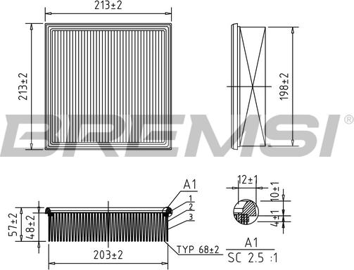 Bremsi FA1641 - Въздушен филтър vvparts.bg