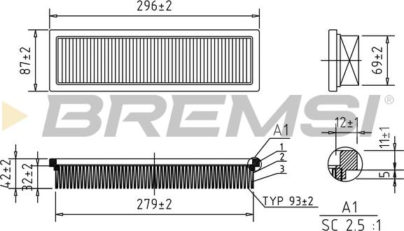 Bremsi FA1658 - Въздушен филтър vvparts.bg