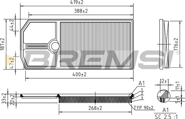 Bremsi FA1668 - Въздушен филтър vvparts.bg