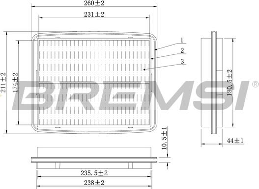 Bremsi FA1602 - Въздушен филтър vvparts.bg