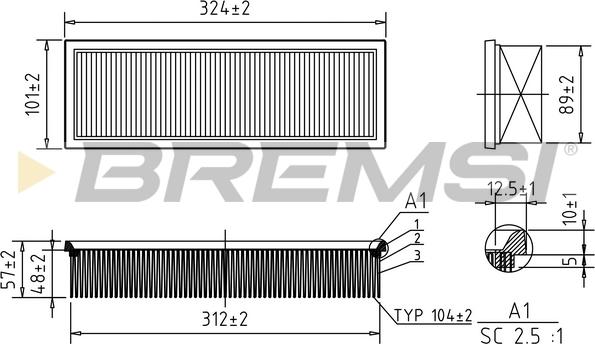 Bremsi FA1616 - Въздушен филтър vvparts.bg