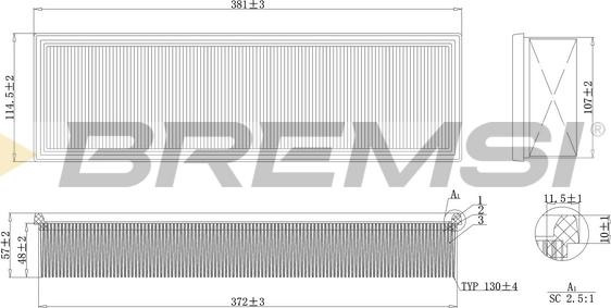 Bremsi FA1636 - Въздушен филтър vvparts.bg