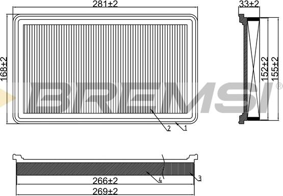 Bremsi FA1679 - Въздушен филтър vvparts.bg