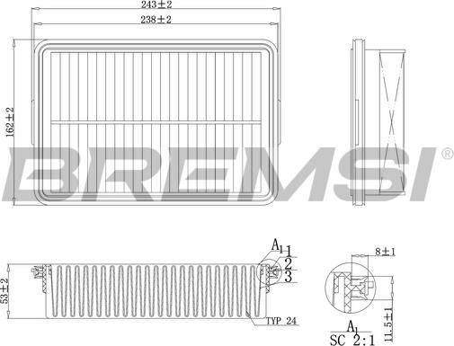 Bremsi FA1092 - Въздушен филтър vvparts.bg