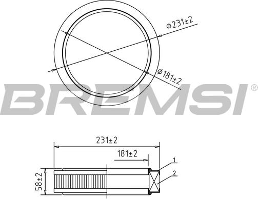 Bremsi FA1059 - Въздушен филтър vvparts.bg