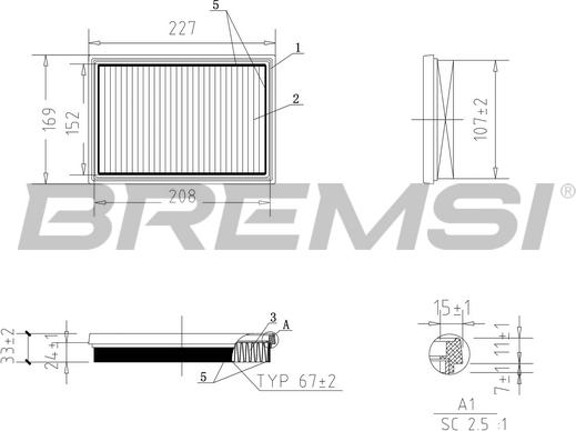 Bremsi FA1058 - Въздушен филтър vvparts.bg