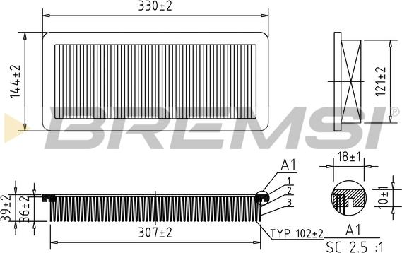 Bremsi FA1037 - Въздушен филтър vvparts.bg