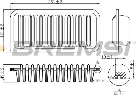 Bremsi FA1147 - Въздушен филтър vvparts.bg