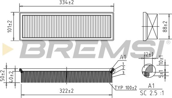 Bremsi FA1159 - Въздушен филтър vvparts.bg