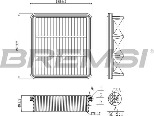 Bremsi FA1150 - Въздушен филтър vvparts.bg