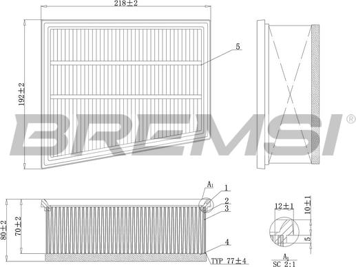 Bremsi FA1166 - Въздушен филтър vvparts.bg