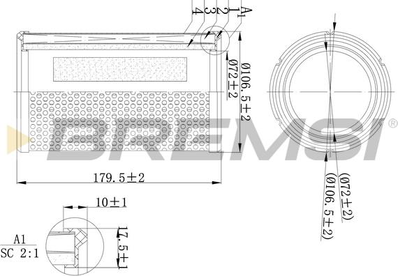 Bremsi FA1138 - Въздушен филтър vvparts.bg