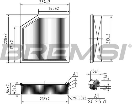 Bremsi FA1128 - Въздушен филтър vvparts.bg