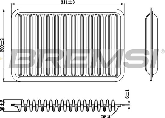 Bremsi FA1393 - Въздушен филтър vvparts.bg