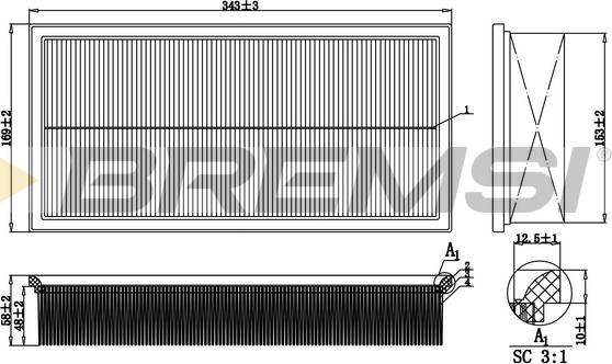 Bremsi FA1354 - Въздушен филтър vvparts.bg